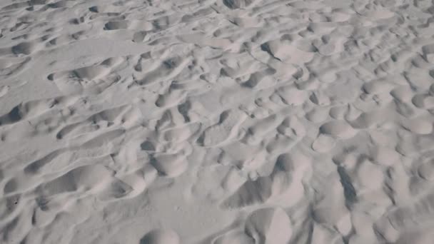 Superficie desertica sabbiosa. Dune di sabbia. Natura selvaggia paesaggio panoramico — Video Stock