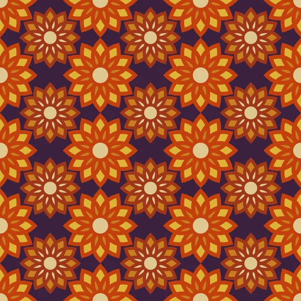 Patrón lindo floral en colores brillantes, 20s, 50s, 60s, 80s fashion style, trendy fabric and wrapping paper — Archivo Imágenes Vectoriales