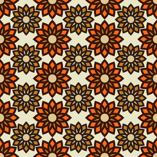 Floral Cute Pattern in bright Colors, 20s, 50s, 60s, 80s fashion style, trendy fabric and wrapping paper — Stockvector