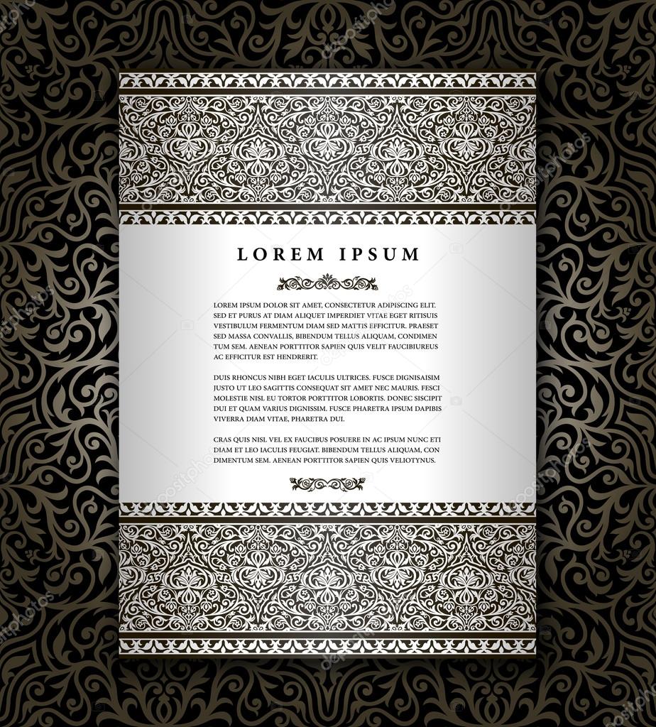 Vintage islamic style brochure and flyer design, ornamental greeting card template, creative art elements and ornaments