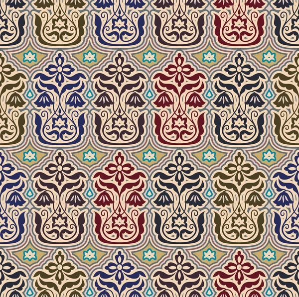 Винтажный фон с декоративными симпатичными цветами, красивым, цветочным бесшовным узором — стоковый вектор