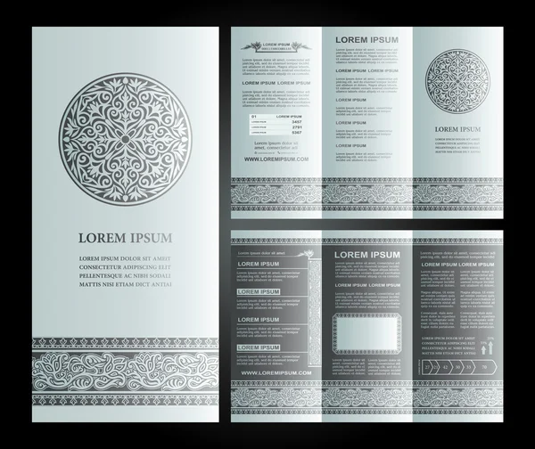 Ισλαμικό στυλ vintage φυλλάδιο και flyer πρότυπο σχεδίασης με λογότυπο — Διανυσματικό Αρχείο