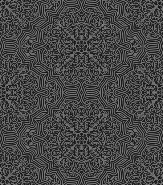 ビンテージ イスラム ブラック パターン、創造的な背景 — ストックベクタ