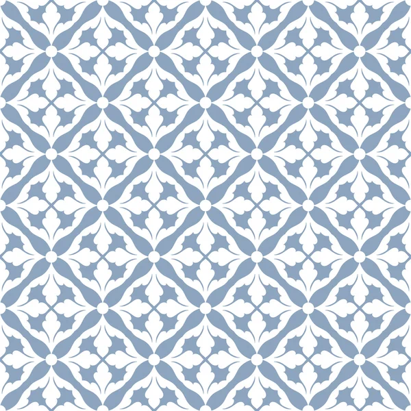 豊富な古いスタイル、青い豪華な装飾、昔ながらのシームレスなパターンを持つダマスク織の美しい背景 — ストックベクタ