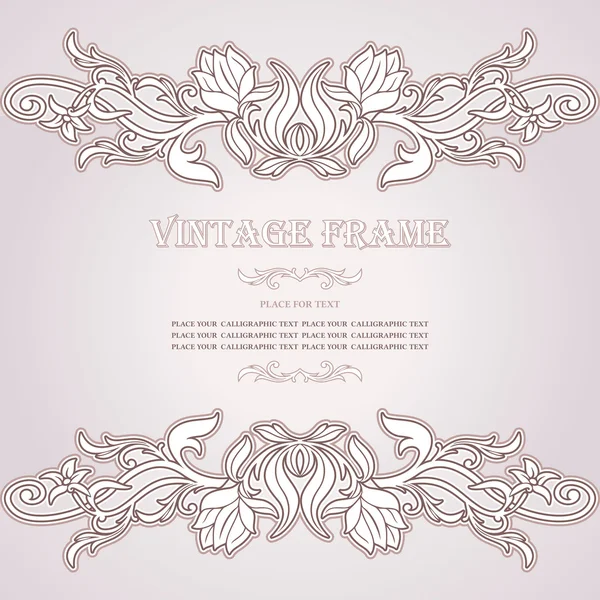 Vintage background, elegance antique, victorian, floral ornament, baroque frame — Stock Vector