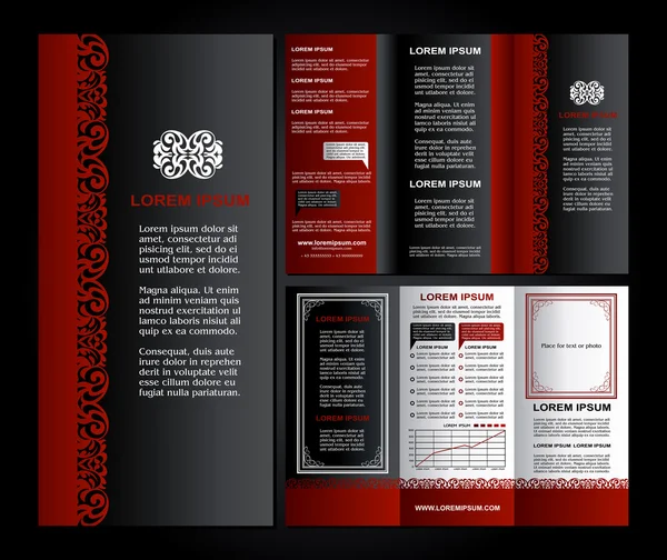 Plantilla de diseño de folleto de estilo vintage con logotipo, diseños de página — Vector de stock