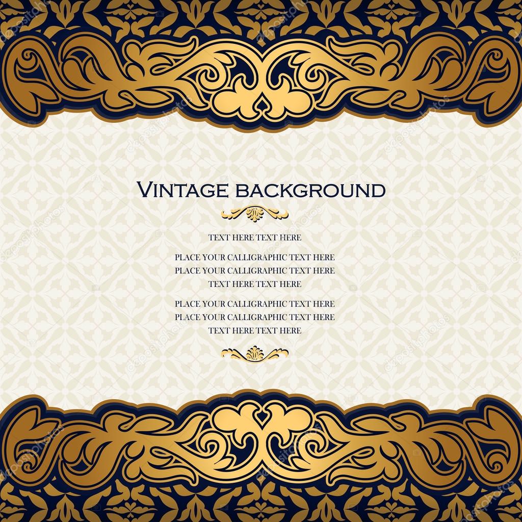 Vintage floral background, antique style invitation card, royal greeting  Stock Vector Image by ©meginn #52101531