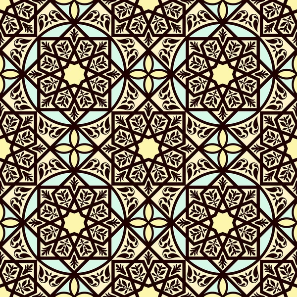 Марочное арабское и исламистское происхождение, орнаменты этнического стиля, геометрический орнаментальный бесшовный рисунок — стоковый вектор