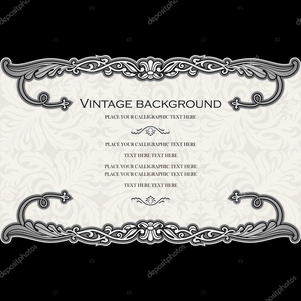Vintage background, luxury, antique, victorian, floral ornament, baroque frame, beautiful invitation