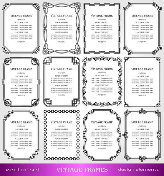 Vintage frames and borders set — Stock Vector