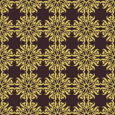 Sorunsuz vektör duvar kağıdı ve kağıt sarma Vintage tarzı desen tasarım, Şam güzel arka plan, çiçek süsleme, moda