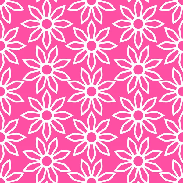 Fondo geométrico floral estilo bebé y niños, patrón abstracto sin costuras con flores, papel de envolver — Vector de stock