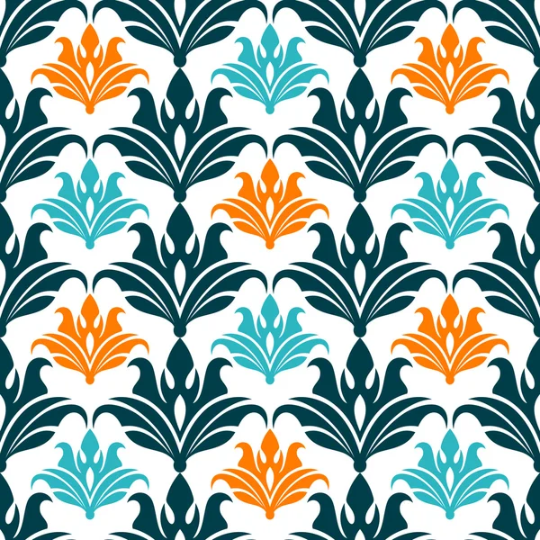 Fondo asiático vintage, hermosos ornamentos, patrón sin costuras de moda, fondo de pantalla de vector árabe — Vector de stock