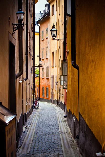 Stockholm vieille rue de la ville — Photo