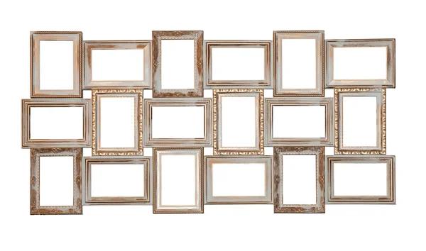 Set van foto frames antiek met enkele lege vensters — Stockfoto
