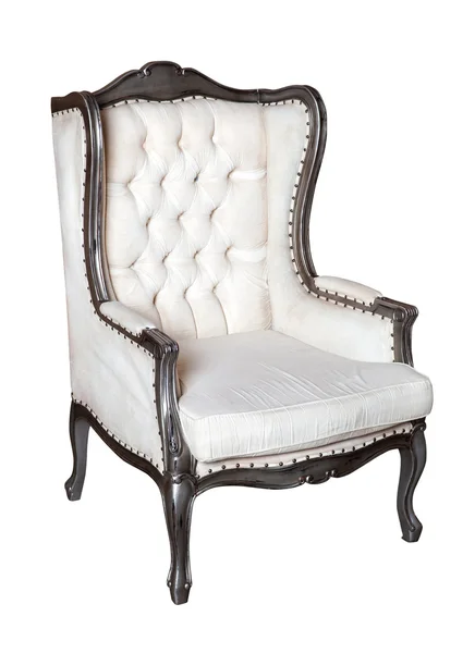Pohodlné klasické bílé židle, samostatný — Stock fotografie