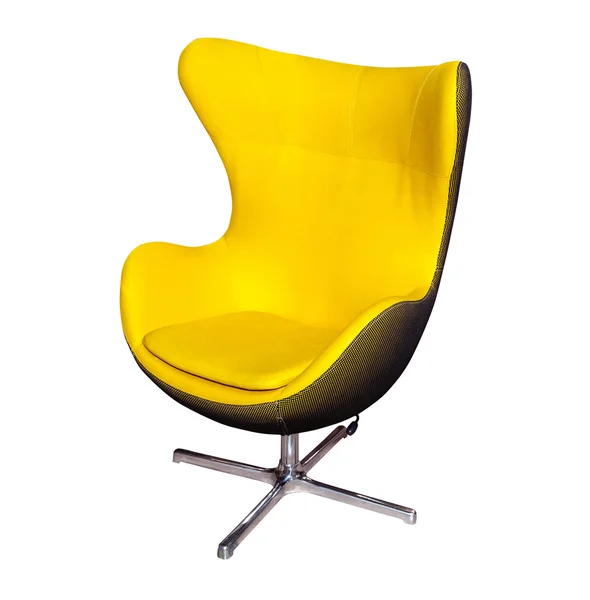 Желтый офисный стул — стоковое фото