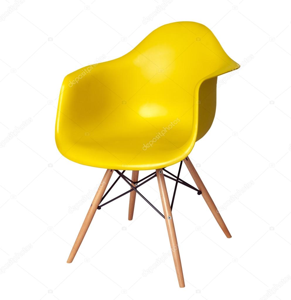 Modern chair stool of yellow color isolated Stock Photo by ©prescott10  107946714