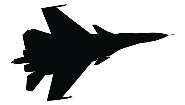 Silhouette de l'avion de chasse isloated — Image vectorielle