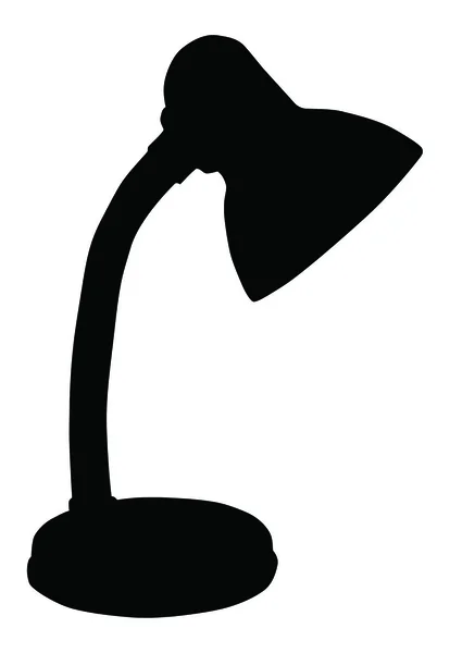 Силуэт современной настольной лампы — стоковый вектор