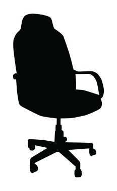 Deri ofis koltuğu izole dönüm siluet