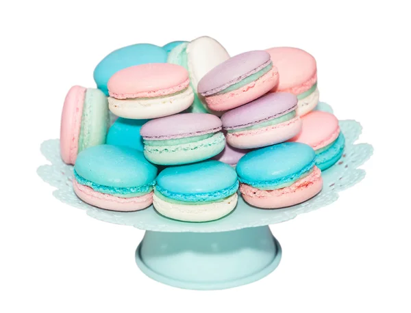 Colorful macaroons on the plate — Stock Photo, Image