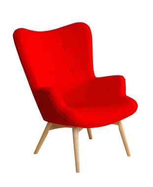 İzole kırmızı renk modern sandalye