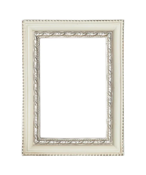 Bianco pittura classica cornice di tela isolato — Foto Stock