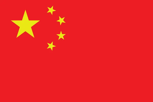 Vetor de bandeira oficial do país da China — Vetor de Stock