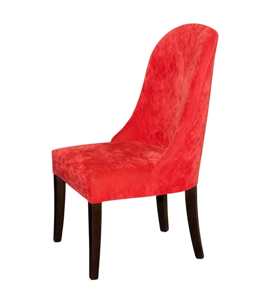 Röd textil modern stol isolerade — Stockfoto
