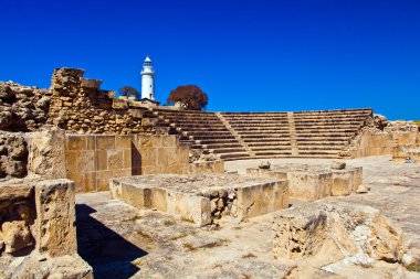 Ancient amphitheater in Paphos, Cyprus clipart