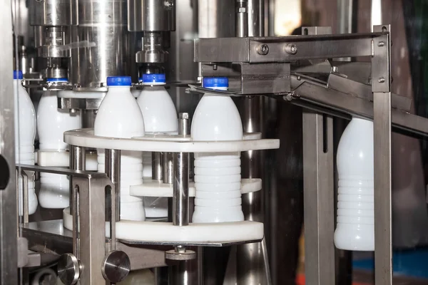 Packaging milk bottles line