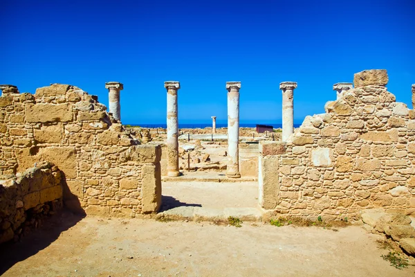 Paphos Archaeological Park met oude kolommen — Stockfoto