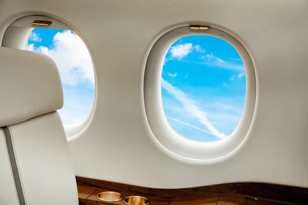 Aircraft business class interior — Stock Photo, Image