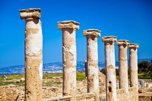 Paphos Archaeological Park antik sütunlar ile — Stok fotoğraf