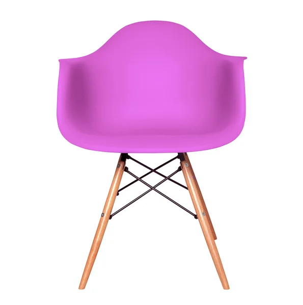 Purple color plastic chair isolated on white — Stock Photo, Image