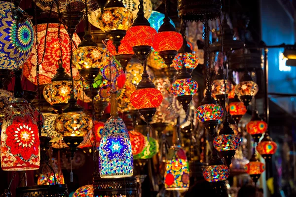 Turkish decorative colorful lamps — Stock Photo, Image