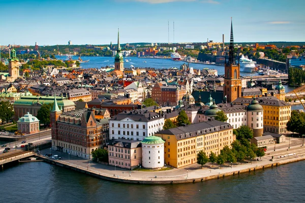 Stockholm şehri manzarası Telifsiz Stok Fotoğraflar