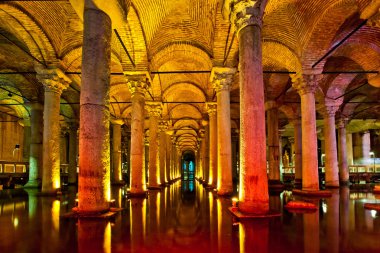 The Basilica Cistern interior in Istanbul clipart