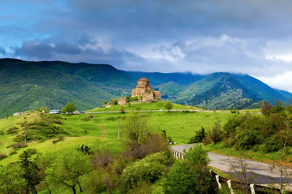 Panorama view of Jvari Monastery near Mtskheta in Georgia — 스톡 사진