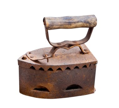 Retro demir üzerinde beyaz izole