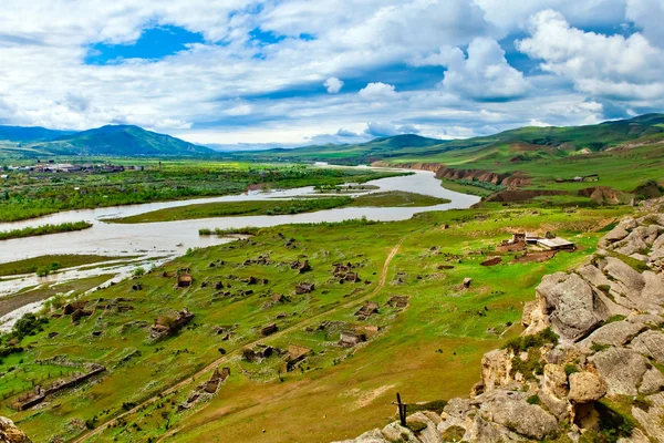 Panorama view of  ancient rock town Uplistsikhe — Stockfoto