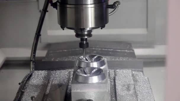 Close up of metal processing on milling CNC centers — Stock Video