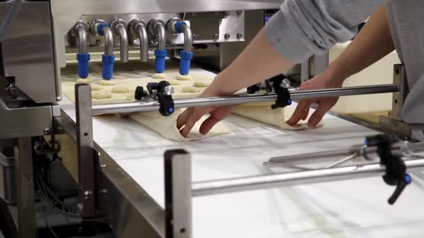 Línea de producción automática de panadería — Vídeo de stock