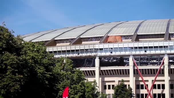 Återuppbyggnad av Luzjnikistadion i Moskva, Ryssland — Stockvideo