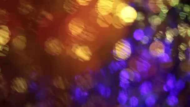 Bokeh ile çeşitli renklerde ışık — Stok video