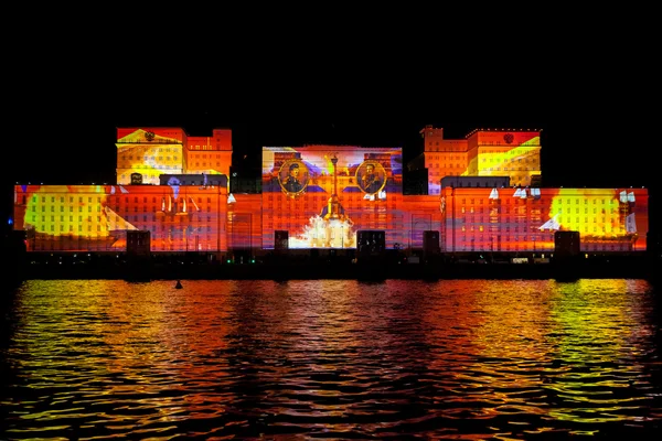 International Festival "Circle of Light". Laser video mapping sh — Stock Photo, Image