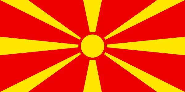 Officiella flagga Makedonien — Stockfoto