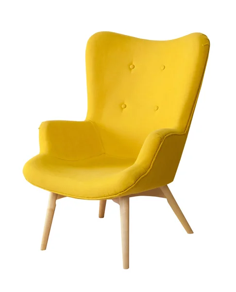 Cadeira moderna amarelo isolado — Fotografia de Stock