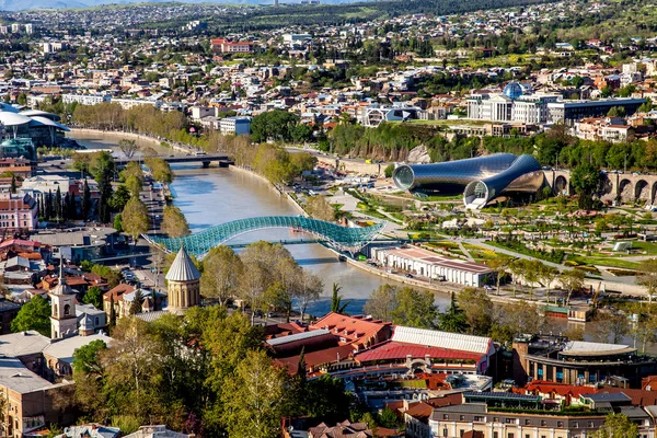 Widok z lotu ptaka na Tbilisi, Gruzja — Zdjęcie stockowe